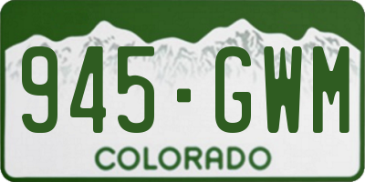 CO license plate 945GWM