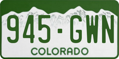 CO license plate 945GWN
