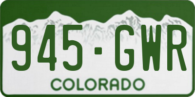 CO license plate 945GWR