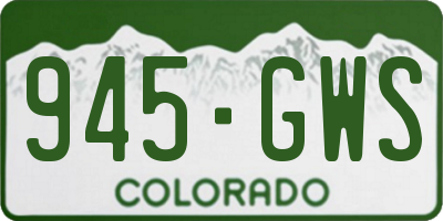 CO license plate 945GWS