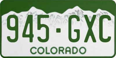 CO license plate 945GXC