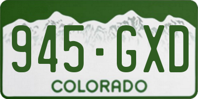 CO license plate 945GXD
