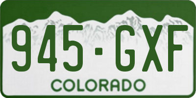 CO license plate 945GXF