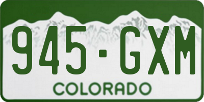CO license plate 945GXM