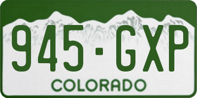 CO license plate 945GXP
