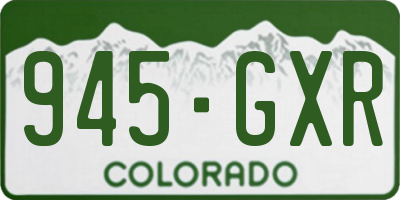 CO license plate 945GXR