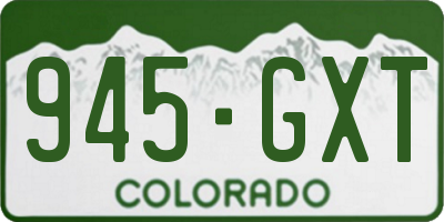 CO license plate 945GXT