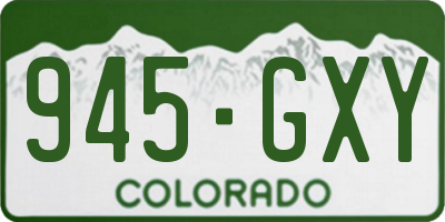CO license plate 945GXY