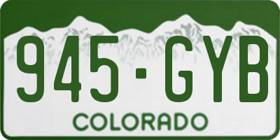 CO license plate 945GYB