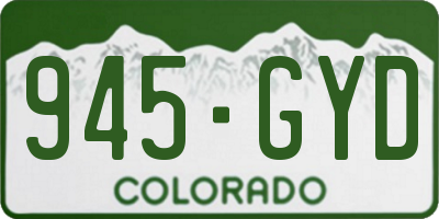 CO license plate 945GYD