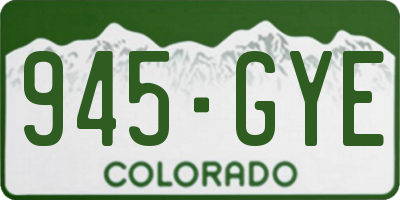 CO license plate 945GYE