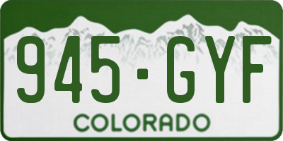 CO license plate 945GYF