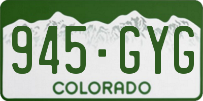 CO license plate 945GYG