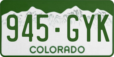 CO license plate 945GYK