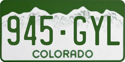 CO license plate 945GYL