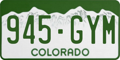 CO license plate 945GYM