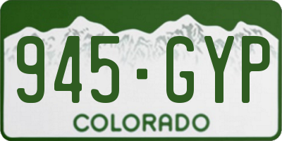 CO license plate 945GYP