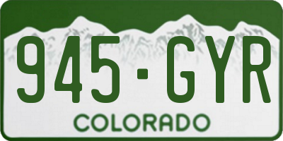 CO license plate 945GYR