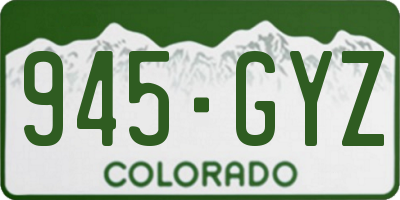 CO license plate 945GYZ