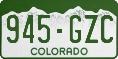 CO license plate 945GZC