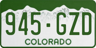 CO license plate 945GZD