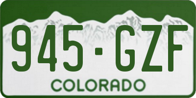CO license plate 945GZF