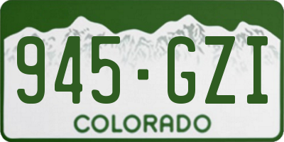 CO license plate 945GZI