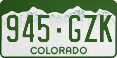 CO license plate 945GZK