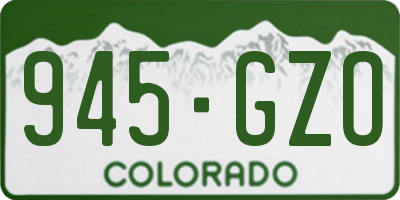 CO license plate 945GZO