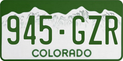 CO license plate 945GZR
