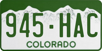 CO license plate 945HAC