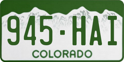 CO license plate 945HAI