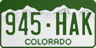 CO license plate 945HAK