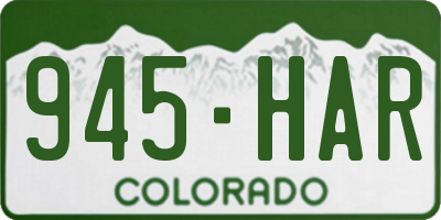 CO license plate 945HAR