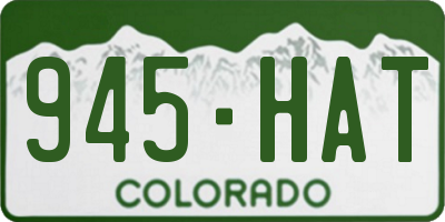 CO license plate 945HAT
