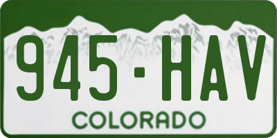 CO license plate 945HAV