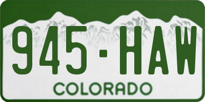 CO license plate 945HAW