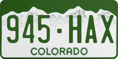 CO license plate 945HAX