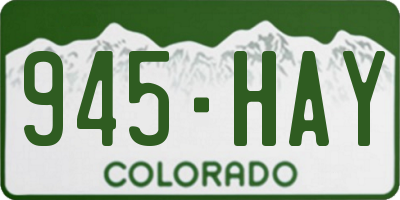 CO license plate 945HAY