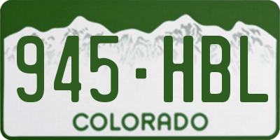 CO license plate 945HBL