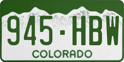 CO license plate 945HBW