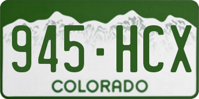 CO license plate 945HCX