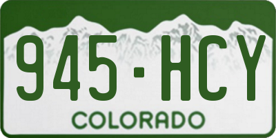 CO license plate 945HCY