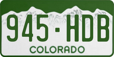 CO license plate 945HDB