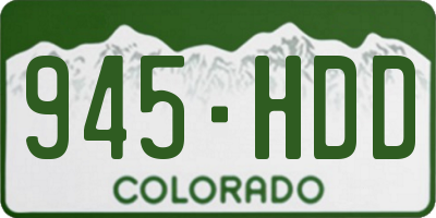 CO license plate 945HDD