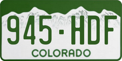 CO license plate 945HDF