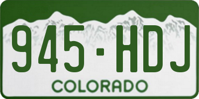 CO license plate 945HDJ