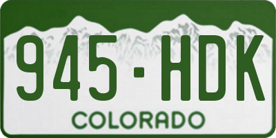 CO license plate 945HDK