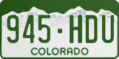 CO license plate 945HDU