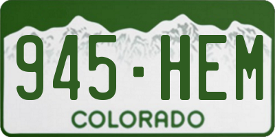 CO license plate 945HEM